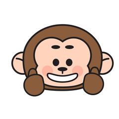 Cute monkey character element emoji