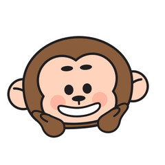 Cute monkey character element emoji