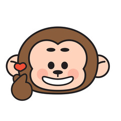 Cute monkey character element emoji