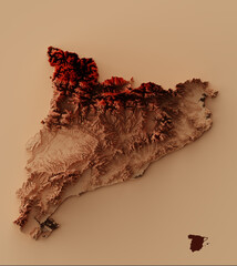 Relieve Topográfico de Cataluña en España © Odisdca