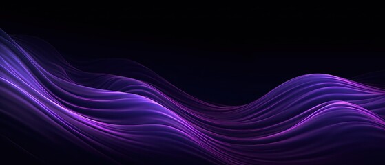 Naklejka premium Purple Waves on Dark Background for presentation design. Suit for business, corporate, institution, party, festive, seminar, and talks
