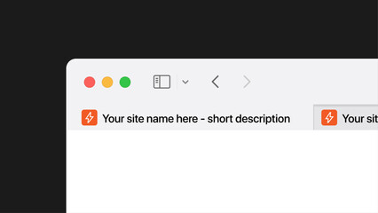 Favicon template in light theme in web browser. To insert your logo or icon