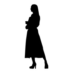 Vector illustration. Silhouette of a woman psychologist.