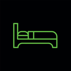 Hotel Room, Bed Icon. EPS 10 format