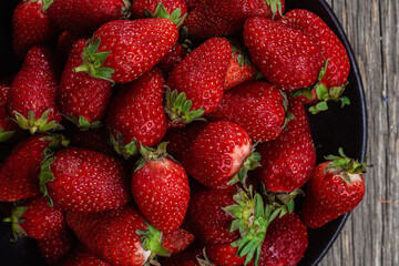 strawberries in a market