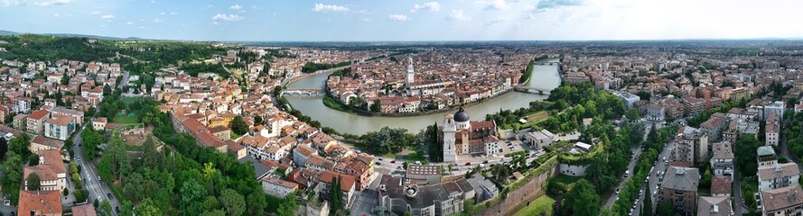 Fototapeta na wymiar Aerial view of Verona city. Veneto, Italy