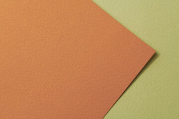 Rough kraft paper background, paper texture orange green colors. Mockup with copy space for text