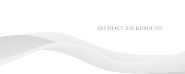 Horizontal white background with grey wavy lines. White and gray geometric modern design. Abstract banner with place for text. Vector illustration