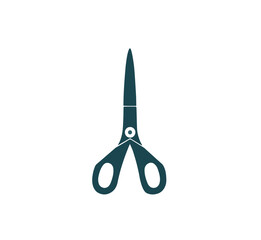 Flat vector illustration of scissors isolated on white background