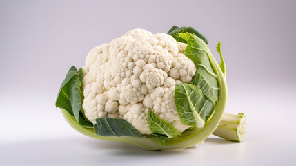 Photo Cauliflower on white background. professional food photo. Generative AI