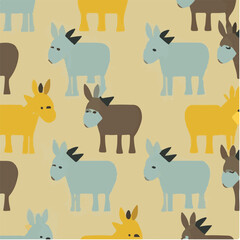 cute simple donkey pattern, cartoon, minimal, decorate blankets, carpets, for kids, theme print design
