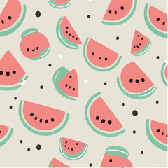 cute simple watermelon pattern, cartoon, minimal, decorate blankets, carpets, for kids, theme print design

