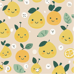 Fototapeta premium cute simple lemon pattern, cartoon, minimal, decorate blankets, carpets, for kids, theme print design 
