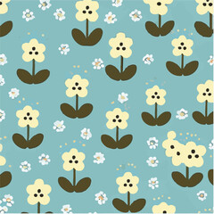 Fototapeta premium cute simple forget me not pattern, cartoon, minimal, decorate blankets, carpets, for kids, theme print design 