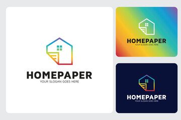 Paper House Home Logo Design Template