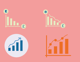 Set of charts graphic data diagram