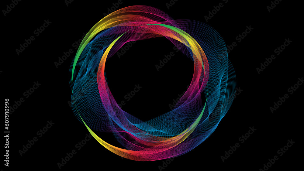 Sticker abstract background with colorful circle