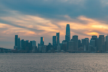 Fototapeta na wymiar Downtown San Francisco at Sunset