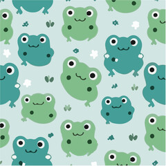 Fototapeta premium cute simple frog pattern, cartoon, minimal, decorate blankets, carpets, for kids, theme print design 
