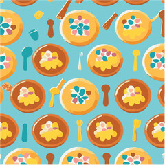 cute simple tarte tatin pattern, cartoon, minimal, decorate blankets, carpets, for kids, theme print design
