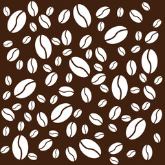 seamless background of coffee beans, vector