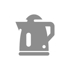 Electric kettle filled vector icon. Hot water boiler symbol.