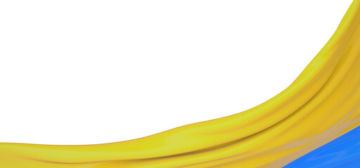 Realistic Representation: Lifelike 3D Ukraine Flag Illustration