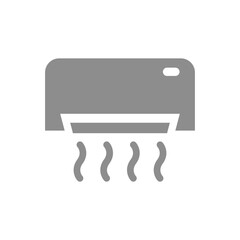 Air conditioner fill vector icon. Ac with air flow conditioning symbol.