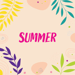 Summer abstract background, summer sale banner, poster design. Vector illustration.