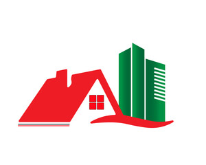 red house logo concept for real estate