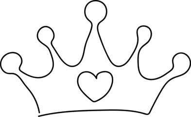 hand drawn princess crown, vector file