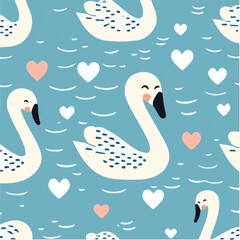 cute simple swan pattern, cartoon, minimal, decorate blankets, carpets, for kids, theme print design
