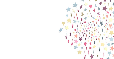 colorful Stars - Holiday decoration, glitter frame isolated -