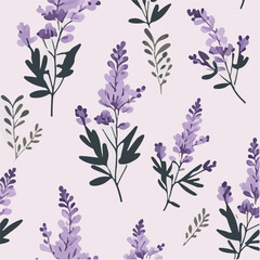 cute simple lavender pattern, cartoon, minimal, decorate blankets, carpets, for kids, theme print design  © le tu