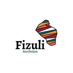 Azerbaijan Fizuli map, Fully editable, detailed vector map of fizuli