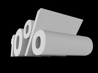 10% Percent Discount 3d Sign Sale Symbol for Promotion Poster