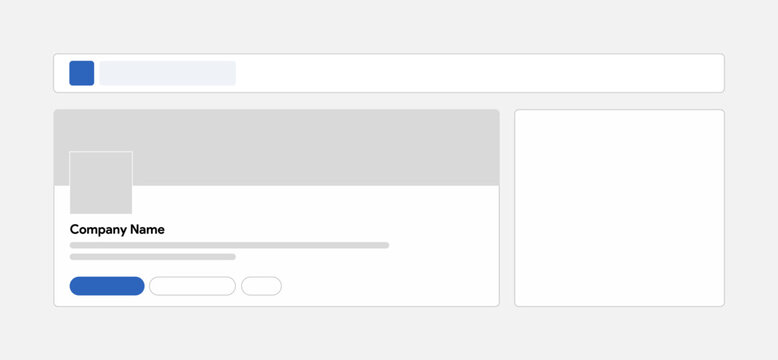 Kyiv, Ukraine - May, 30,2023: Linkedin Corporate Profile Template. Social Media Business Page Mock-up. Vector Illustration.