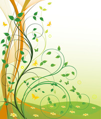 Fototapeta na wymiar Abstract floral design vector artistic illustration