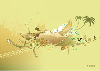 Grunge styled urban retro background.  Vector illustration.