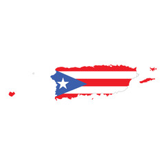 Puerto Rico vector illustration Territory map and flag design