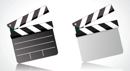 Vector illustrator of a movie clapper board