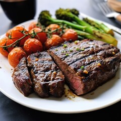 grilled beef with tomato. Generative AI