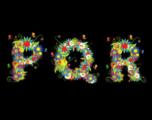 Alfabet, floral design. See also letters in my gallery © Designpics