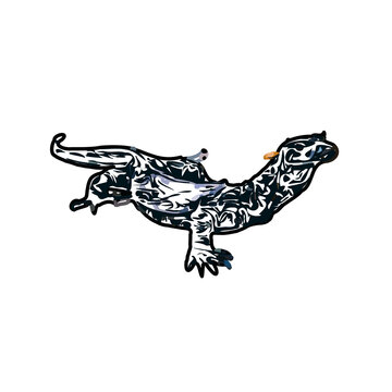 sketch of lizard with transparent background