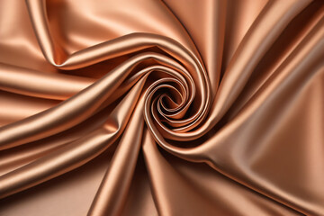 A closeup of a rose in flowing satin, Behance. Golden silk background.