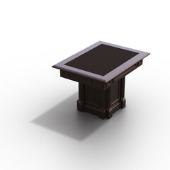 diner table isolated on white background, 3D illustration, cg render