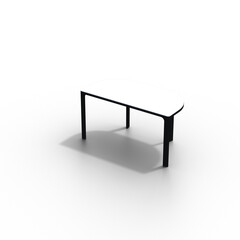 diner table isolated on transparent background, 3D illustration, cg render