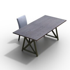 diner table isolated on transparent background, 3D illustration, cg render