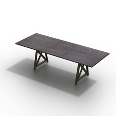 diner table isolated on transparent background, 3D illustration, cg render