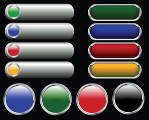 collection of web glossy buttons - vector